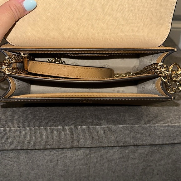 NWOT Tory Burch Emerson Flap Adjustable Shoulder Bag. 2 toned tan and cream. - Picture 4 of 5